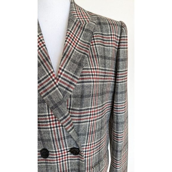 SANDRO Lauryn WOOL Boyfriend Plaid Blazer Size 40 (suit 10-14) - Picture 7 of 14